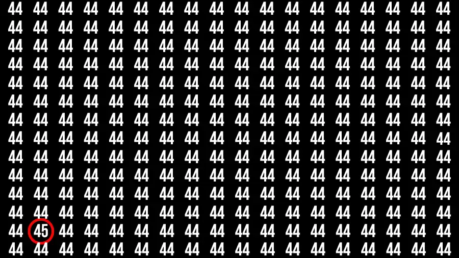 Observation Eye Test: If you have Extra Sharp Eyes Find the Number 45 in 10 Secs