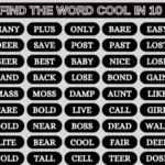 Défiez votre perception : Trouvez le mot "Cool" en seulement 15 secondes avec votre acuité exceptionnelle !