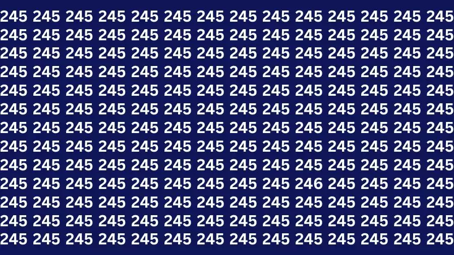 Optical Illusion Eye Test: If you have Eagle Eyes Find the Number 246 among 245 in 15 Secs